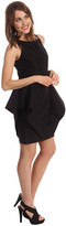 Thumbnail for your product : Halston S/L Sheath Dress with Side Peplum Ruffle