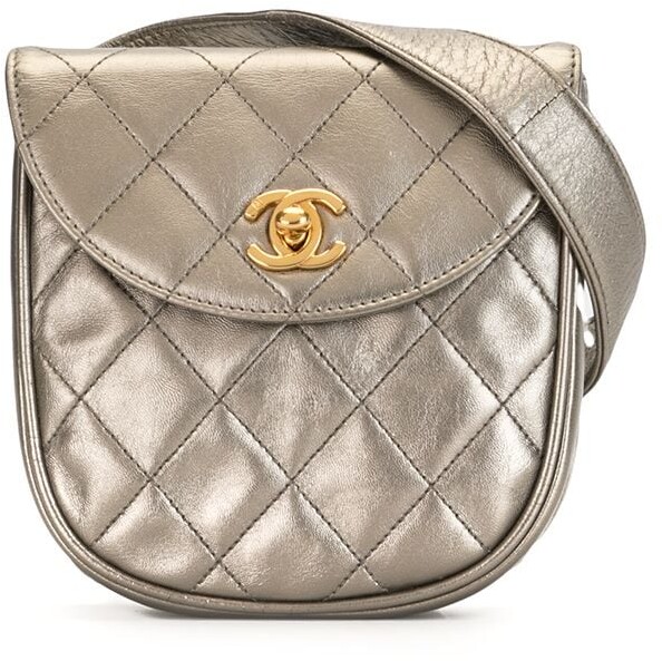 Chanel Pre Owned 1997 CC metallic belt bag - ShopStyle