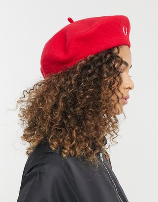 Fred Perry wool beret in red - ShopStyle Hats