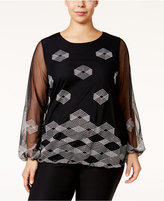 Thumbnail for your product : Alfani Plus Size Embroidered Blouson Top, Only at Macy's
