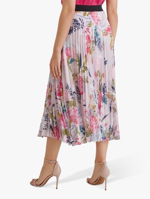 Fenn Wright Manson Petite Orianne Floral Print Midi Skirt, Raspberry Print