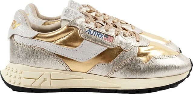 AUTRY Reelwind Metallic Lace-Up Sneakers