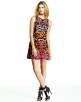 Thumbnail for your product : McQ Abstract-Print Fold-Pleated Dress, Terracotta