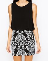 Thumbnail for your product : TFNC Michelle Dress with Barqoue Print Skirt