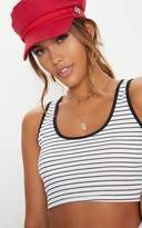 Thumbnail for your product : PrettyLittleThing Red Stripe Rib Crop Top