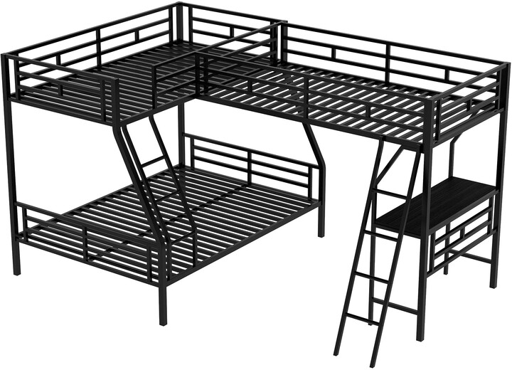 Twin Size Loft Bed Attached Style, Zinus Twin Over Full Bunk Bed