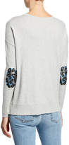 Thumbnail for your product : LISA TODD Patch Perfect V-Neck Cotton/Cashmere Sweater w/ Sequin Elbow Patches