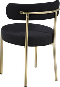 Mercer41 Woker Furniture Dining Chairs Set Of 2 Round Upholstered Boucle Dining Room Chairs Mid-Century Modern Kitchen Chairs Curved Backrest Chairs For Dining