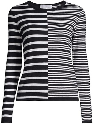 Victor Glemaud Broken Stripe Long-Sleeve Sweater