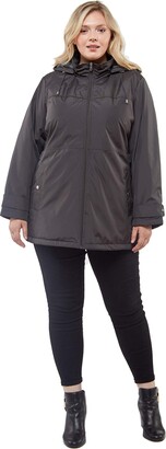 Details Womens Plus Size Zip Front Hooded Jacket