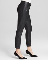 Thumbnail for your product : 7 For All Mankind Pants - Faux Leather Slant Zip