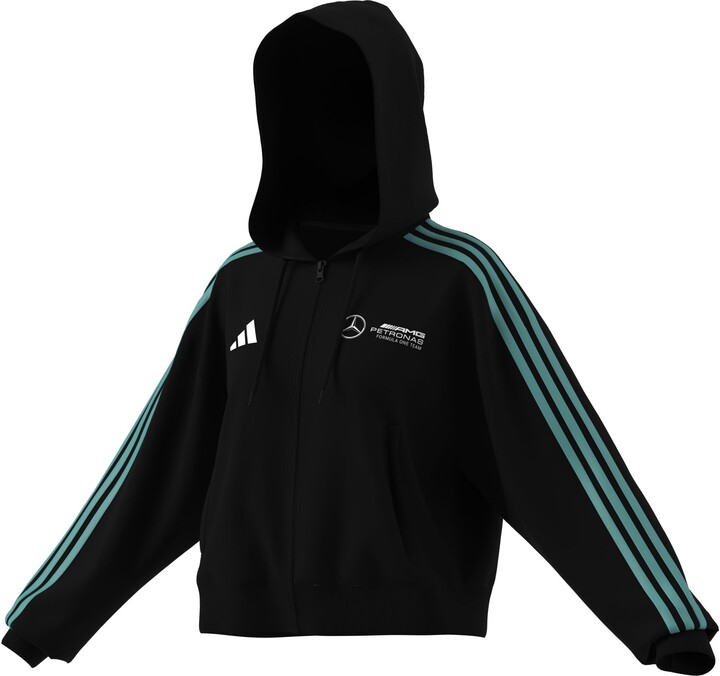 adidas Women's Mercedes F1 Black DNA Full-Zip Hoodie, Small