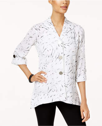 JM Collection Printed Roll-Tab Shirt, Created for Macy's