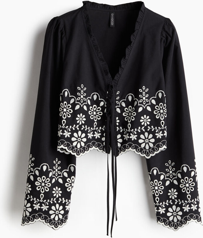 Cotton Blouse with Eyelet Embroidery