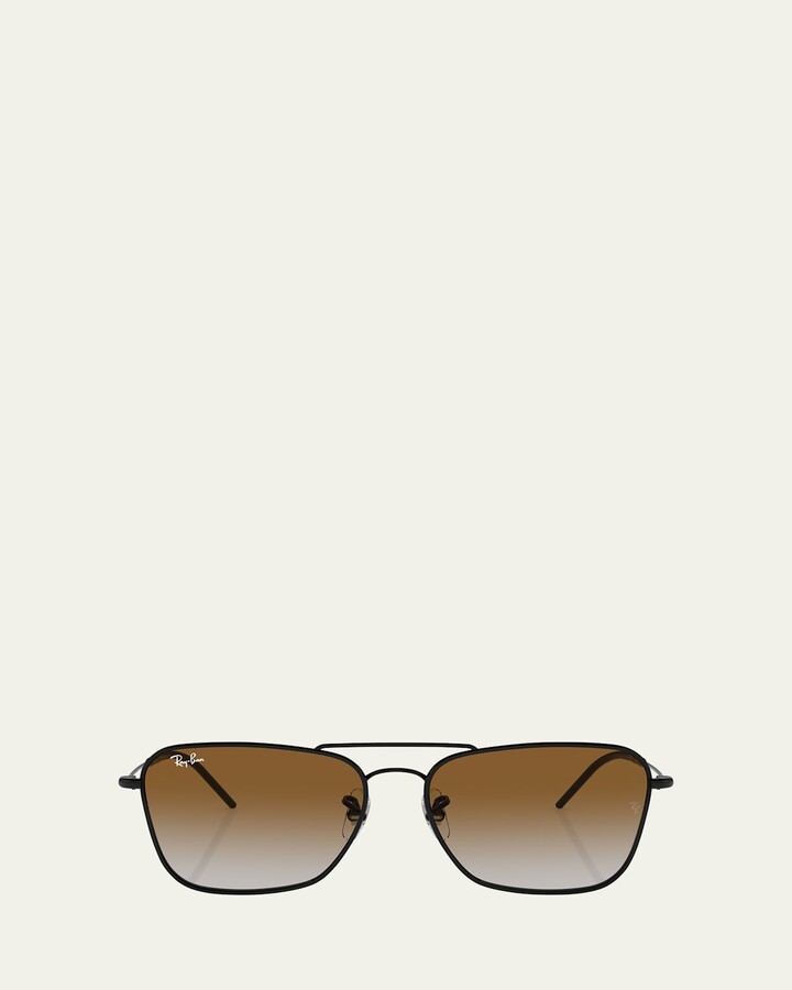 Reverse Gradient Metal Aviator Sunglasses