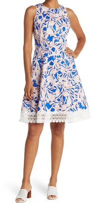 Donna Morgan Coral Print Sleeveless Fit & Flare Dress