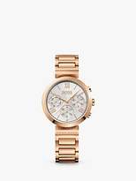 HUGO BOSS 1502399 Women's Classic Chronograph Bracelet Strap Watch, Rose Gold/Silver