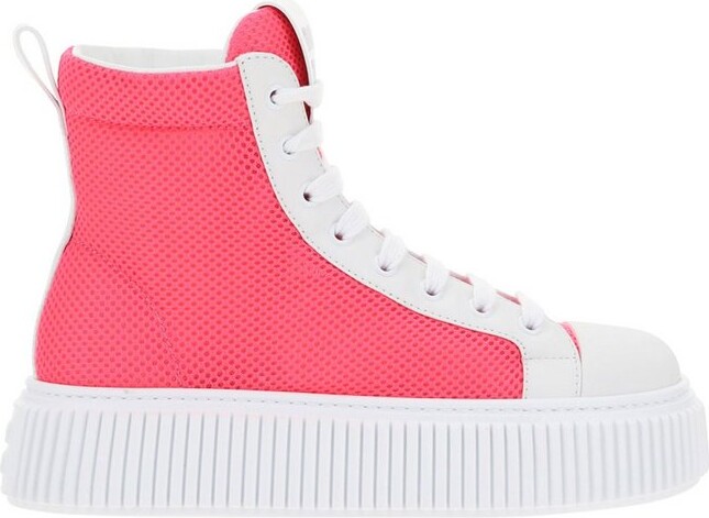 Miu Miu Colour-Block Lace-Up Sneakers - ShopStyle