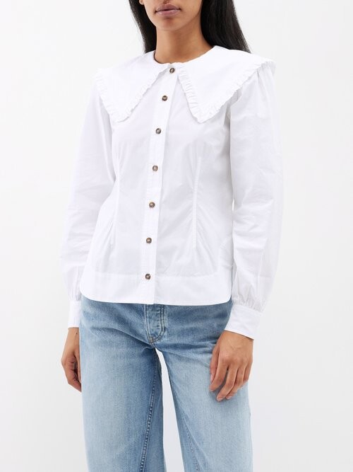 Ganni White Women's Tops | Shop the world's largest collection of 