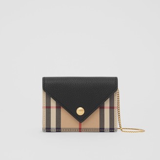 Burberry Vintage Check and Leather Card Case with Strap