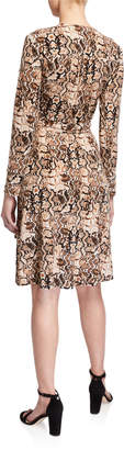 Donna Morgan Printed Faux-Wrap Dress