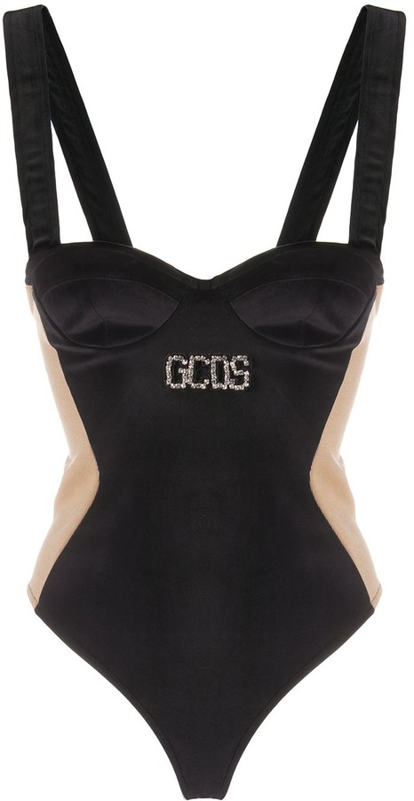 GCDS Logo-Embellished Sleeveless Bodysuit - ShopStyle Tops