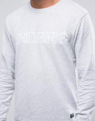 Lindbergh Logo Embroidered Sweatshirt in Light Gray