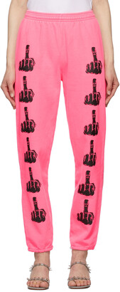 Ashley Williams Pink Middle Finger Lounge Pants