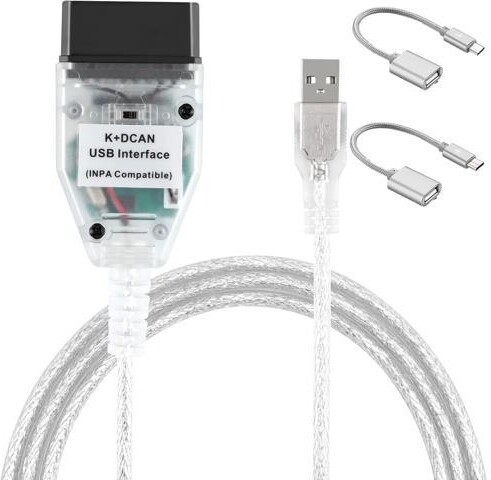 TAURKENAM LZLRUN K+CAN K+DCAN Car Diagnostic Tool Cable OBD USB Interface for BMW with FT232RL NCS Coding Winkfp Tool32 Programing (with Switch)