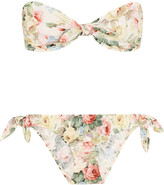 Thumbnail for your product : Miu Miu Rose-print bandeau bikini