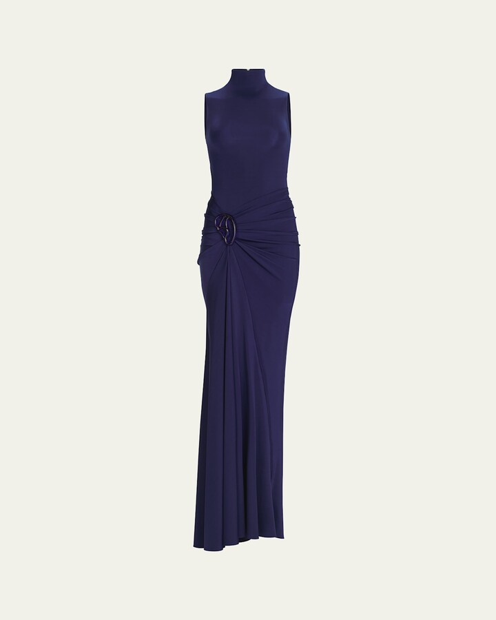 Silvia Tcherassi Bogna Gathered Jersey Maxi Dress