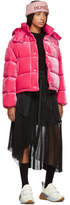 Thumbnail for your product : Moncler Pink Velvet Caille Down Jacket