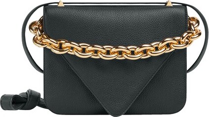 black crossbody with gold chain