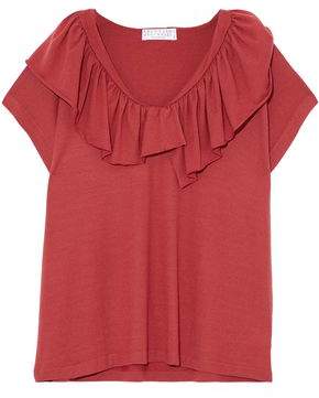 Brunello Cucinelli Ruffled Wool And Cashmere-Blend Top