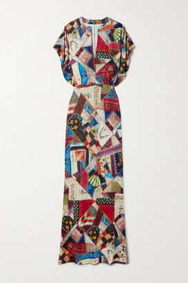 Norma Kamali Obie Printed Stretch-jersey Maxi Dress