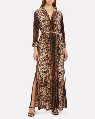 L'Agence Cameron Leopard Shirt Dress