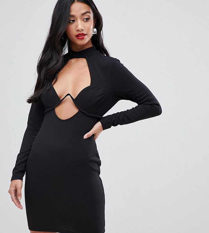 asos black bodycon dress