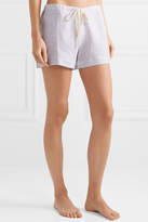 Thumbnail for your product : Pour Les Femmes Striped Linen Pajama Shorts - Gray