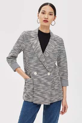 Topshop Womens Jersey Boucle Jacket - Grey