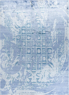 Solo Rugs Modern One-of-a-Kind Hand-Knotted Area Rug - Purple, 9' 1\