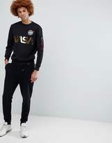 Thumbnail for your product : Alpha Industries Nasa Gold Foil Print Crew Neck Sweatshirt in Black