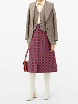 Thumbnail for your product : Gucci G-logo Jacquard Single-breasted Wool Jacket - Brown Multi