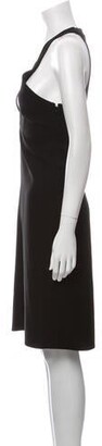 Lanvin Plunge Neckline Midi Length Dress w/ Tags Black