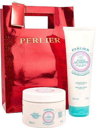 Perlier Body Cream and Shower Cream with Gift Bag - White Almond