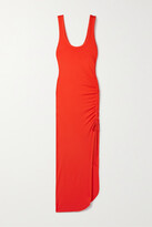 Thumbnail for your product : The Range Alloy Ruched Ribbed Stretch-jersey Midi Dress - Red