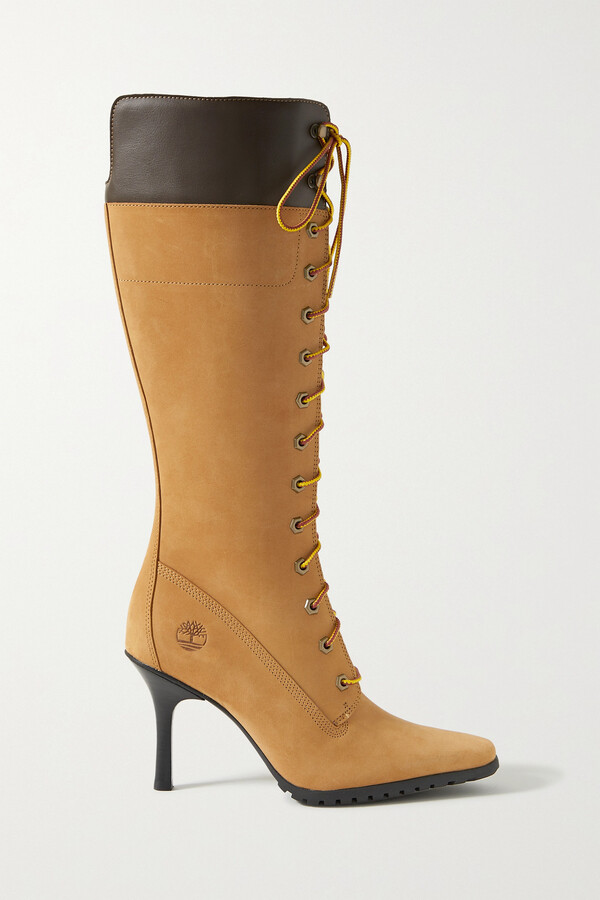 Timberland + Veneda Carter Leather-trimmed Nubuck Knee Boots - Brown -  ShopStyle