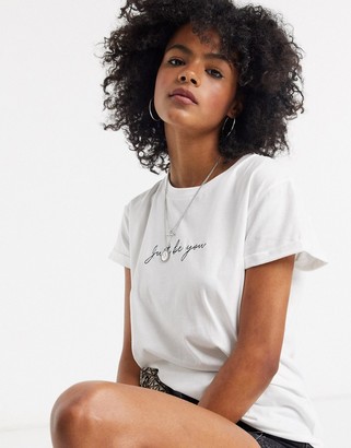 Topshop 'just be you' t-shirt in white