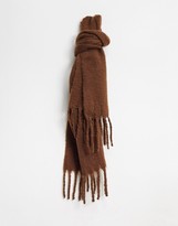 Thumbnail for your product : Monki Elsa recycled polyester scarf in dark brown