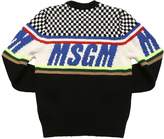Thumbnail for your product : MSGM Logo Jacquard Acrylic Blend Knit Sweater