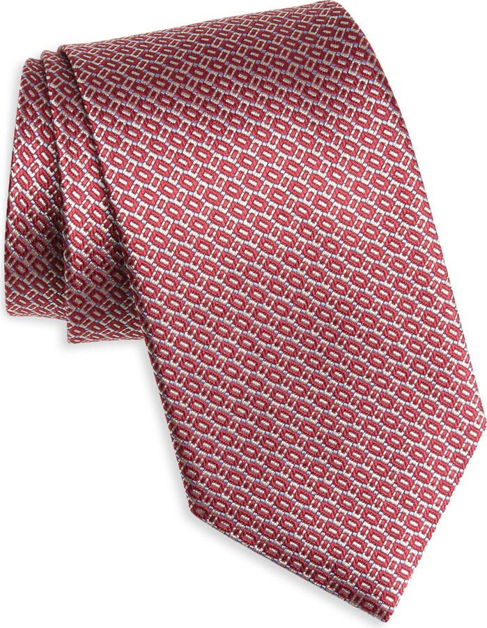 David Donahue Neat Silk Tie